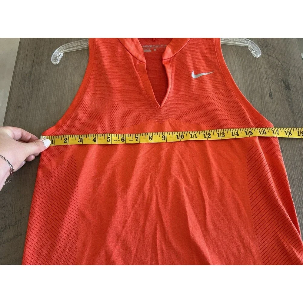 Nike Golf Womens Dri Fit Victory Polo Sleeveless Orange Size L